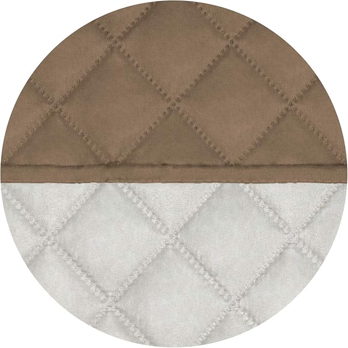 PureFit Reversible Quilted Sofa Cover, Water Resistant Slipcover Furniture Protector, Washable Couch Cover with Non Slip and Elastic Straps for Kids, Dogs, Pets (Small Recliner, Camel/Ivory)