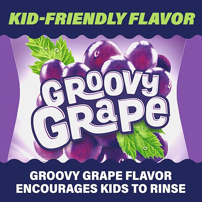 ACT Kids Anticavity Fluoride Rinse Groovy Grape 16.9 fl. oz. Accurate Dosing Cup, Alcohol Free