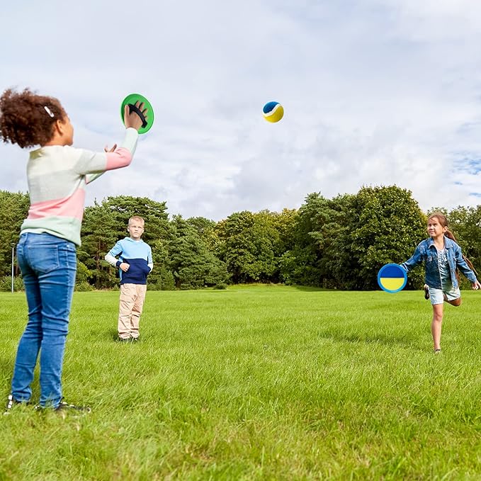 Weehoey Kids Toys - Outdoor Games for Kids, Toss and Catch Ball Set with 6 Paddles 3 Balls, Toys for 3 4 5 6 7 8+ Year Old Boys Girls Christmas Birthday Gifts (Light Blue)