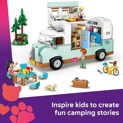 LEGO Friends Friendship Camper Van Adventure Toy Building Set - Pretend Play Set for Kids, Girls and Boys, Ages 7+ - Gift Idea for Birthday - with 3 Minidolls and Ferret Figure - 42663
