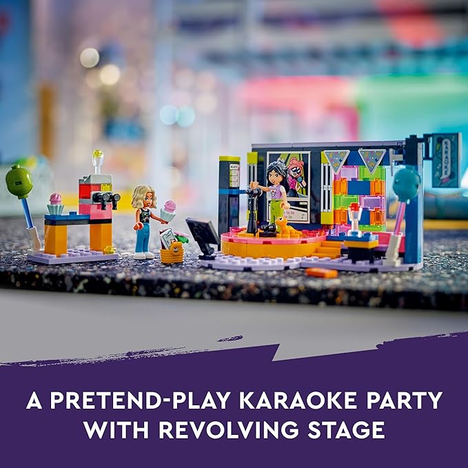LEGO Friends Karaoke Musical Toy for Girls and Boys Who Love Singing Dolls Set with Liann and Nova Figures and Gecko 42610