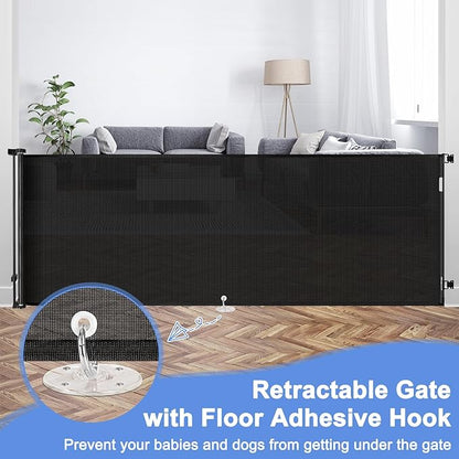42" Tall X 115" Long Baby Gates Indoor Extra Long Baby Gates for Large Openings Extra Tall Retractable Dog Gates for The House Extra Wide Retractable Pet Gate Extra Large Baby Gate Extra Long Dog Gate
