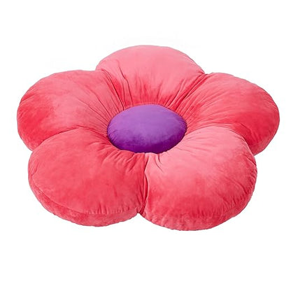 ECR4Kids SoftZone Flower Floor Pillow, Seating Cushion, Bright Pink