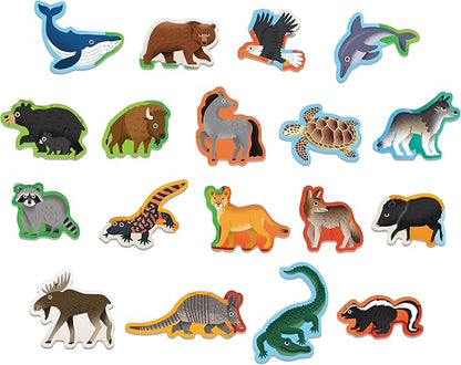 Mudpuppy National Parks Map – 70 Piece Geography Puzzle with Special Shaped Pieces Featuring Famous National Parks and Animals Across The United States