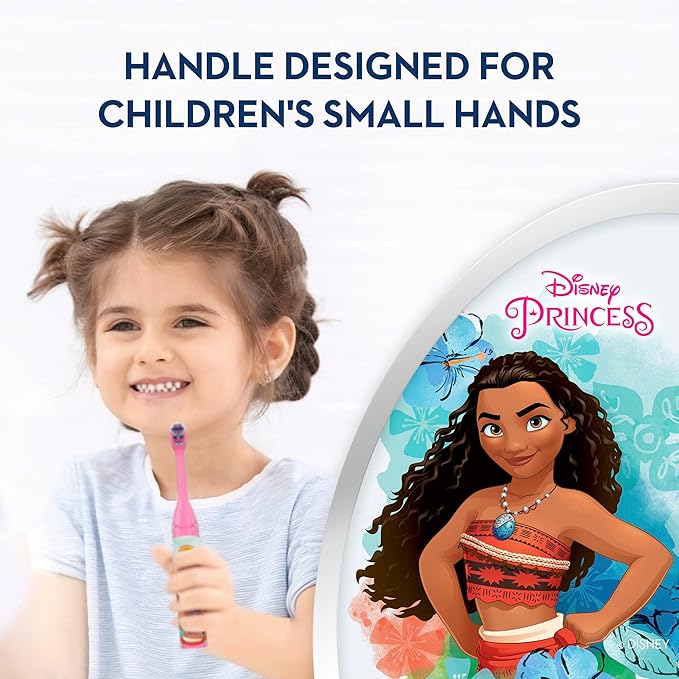 Oral-B Kid's Battery Toothbrush Featuring Disney's Princess Characters, Soft Bristles, for Kids 3+ (Pack of 2)