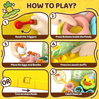 B.Duck Games Bounce and Catch Toys for Kids 3-5, Toddler Board Games,Christmas Birthday Gifts for Kids 4-6,Duck Toddler Games for 5-7 Boys and Girls