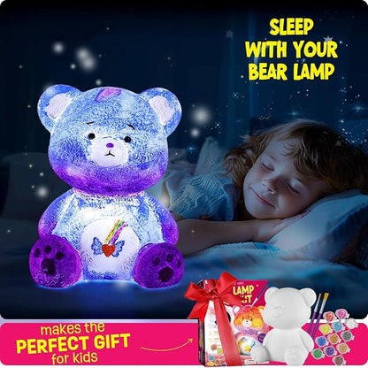 Paint Your Own Bear Lamp Kit, Art Supplies Arts & Crafts Kit, Painting kit for Kids 6-12, Arts and Crafts for Kids Ages 8-12, Toys Girls Boy Birthday Gift Ages 6 7 8 9 10 11 12+