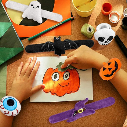 12 PCS Halloween Stuffed Animal Slap Bracelets Plush Animal Slap Bracelets Cute Wrist Slap Band Toy Wrist Animals Wrist Pets Slap Bracelet Wrist Toy for Halloween Birthday Gifts Party Favors 6 Styles