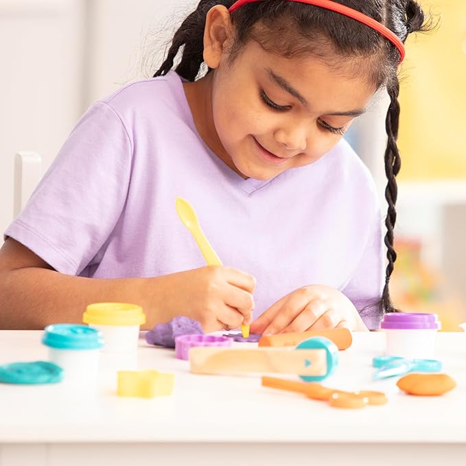 Melissa & Doug Clay Play Activity Set - With Sculpting Tools and 8 Tubs of Modeling Dough - Arts And Crafts For Kids, Clay Kits For Ages 3+