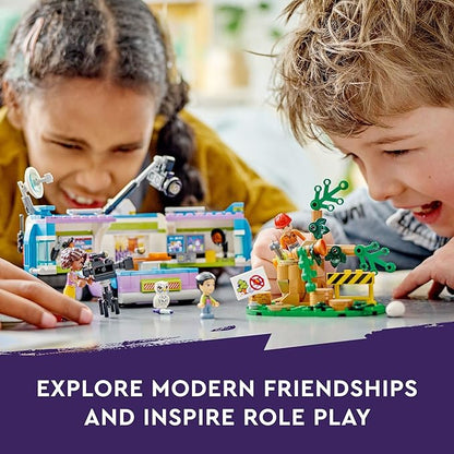 LEGO Friends Newsroom Van 41749 Building Toy Set, Creative Fun for Ages 6+, Includes Accessories So Kids Can Pretend to Film and Report The News, A Fun Birthday Gift for Kids Who Love Role Play