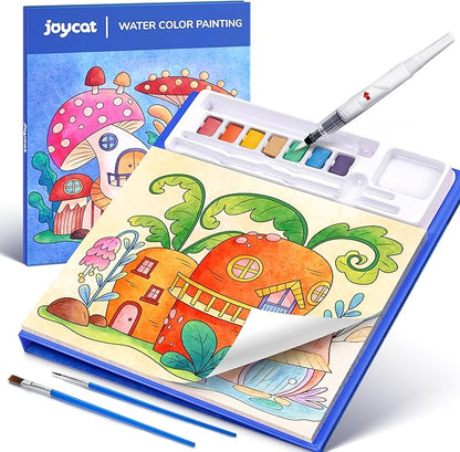 JoyCat Paint with Water Coloring Books for Toddlers, Watercolor Painting Sets for Kids Ages 3-5 4-8, Arts and Crafts Drawing Activities Toy Birthday Gifts for Boys Girls (Magic Playhouse)