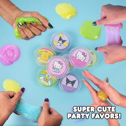 Hello Kitty Ultimate Slime Set, 25-Pack Scented Glitter Slimes, Party Favors for Kids 8-12, Slime Bulk, Mini Slime, Sanrio Stuff