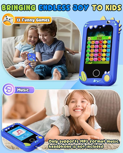 UCIDCI Kids Smart Phone Toys for Girls Toddler Phone Toys with Learning Games, Christmas, Birthday Gifts for 3 4 5 6 7 Year Old Boys Blue