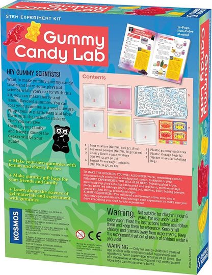 Thames & Kosmos Gummy Candy Lab - Bears, Fruit, Dolphins & Dinosaurs! Sweet Science STEM Experiment Kit, Make Your Own Gummy Candies in Cool Shapes & Colors | Learn Chemistry | New & Improved Formula