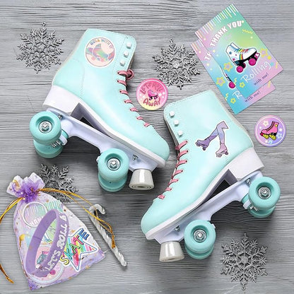 110 PCS Roller Skate Party Favors Skating Party Supplies with Key Chains Button Pins Stickers Rubber Bracelets for Hip Hop Disco 80s 90s Themed Party (style 1)