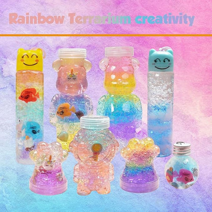 Suxkbo Terrarium Crafts Kit for Kids-5 Crafts Kits Light Up,Kids Arts and Crafts Glow in Dark Unicorn Birthday Gifts Toys for Girls Ages 5 6 7 8 9 10 Year Old for Girls Boys