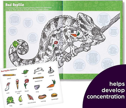 Highlights Hidden Pictures Sticker Challenge Books for Kids Ages 6 and Up, 4-Pack, 64 Pages of Seek and Find Activities, Double as Coloring Books, 440+ Stickers