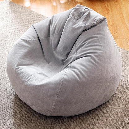 Child Bean Bag Cover(No Filler), Polyester White Bean Bag Cover Stuffable Bean Bag Memory Foam Soft Premium Corduroy Stuffable Bean Bag Plush Toy For Kids,35"*30"*30"