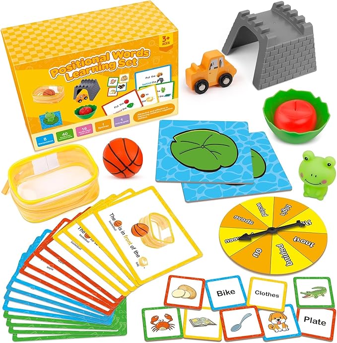Broytain Positional Word Learning Set, Toddler Board Games, Manipulatives Match Games, Educational Games for Kids Ages 4+, STEM Learning Activities, Fine Motor Skills, Speech Therapy Toys