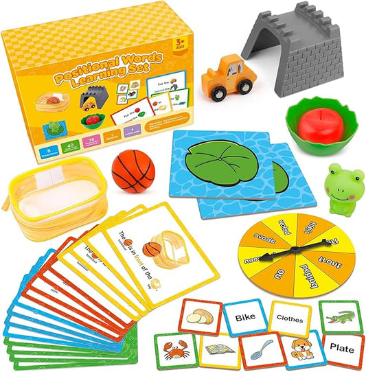 Broytain Positional Word Learning Set, Toddler Board Games, Manipulatives Match Games, Educational Games for Kids Ages 4+, STEM Learning Activities, Fine Motor Skills, Speech Therapy Toys