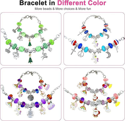 Redtwo Charm Bracelet Making Kit for Girls, Toys Jewelry Making Kit for Girls 8-12 Unicorn Gifts for Teen Girls Age 6-8, Arts and Crafts for Kids Ages 6 7 8 9 10 11 12 13 Birthday