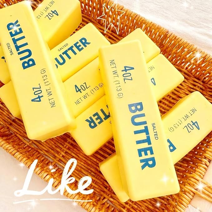 4 Pack Butter Squishy Toy, Super Soft Slow Rising Squeeze Toys, Stress Relief Sensory Fidget Butter Shape for Kids & Adults, Anxiety Releasing Squishies for Party Favors, Classroom Prizes