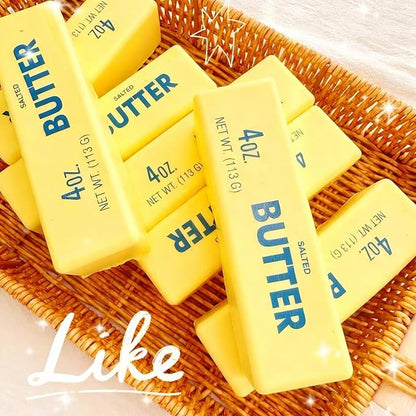 4 Pack Butter Squishy Toy, Super Soft Slow Rising Squeeze Toys, Stress Relief Sensory Fidget Butter Shape for Kids & Adults, Anxiety Releasing Squishies for Party Favors, Classroom Prizes
