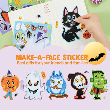 JOYIN 36 Pcs Halloween Make a Face Stickers for Kids, Halloween Crafts Party Supplies, Halloween Party Favor, Funny Stickers with 9 Designs, Halloween Games Classroom Art Activities Goodies Treats
