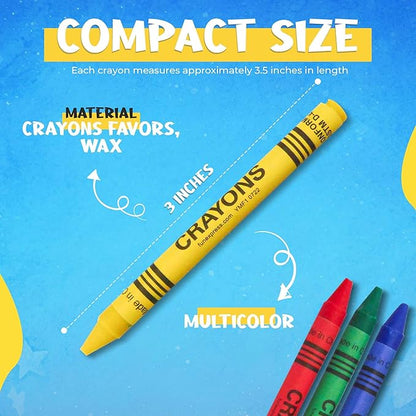 Crayons Bulk Pack Case Of 144 4-Packs, Premium Color Crayons for Kids and Toddlers, Non-Toxic, for Party Favors, Restaurants, Goody Bags, 576 Crayons! (144 Crayon Packs Only)