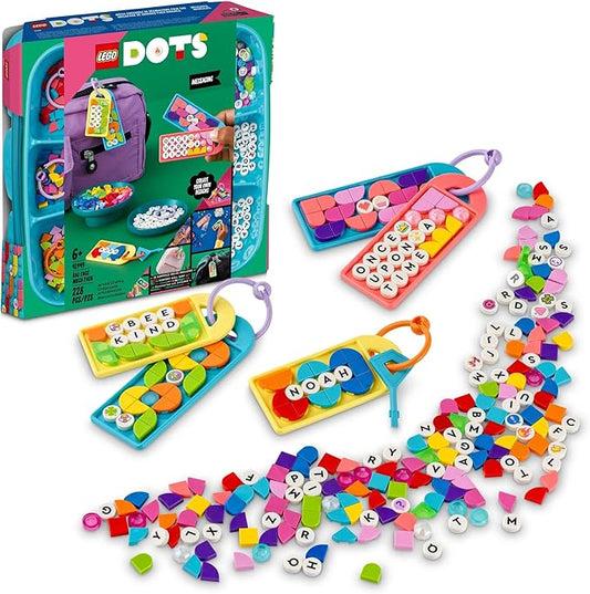 LEGO DOTS Bag Tags Mega Pack – Messaging 41949 DIY Customizable Craft Kit; A Creative Activity Toy for Kids Aged 6+ (228 Pieces)
