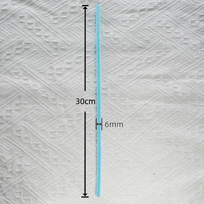 Qirimoi Light Blue Pipe Cleaners Craft Pipe Cleaners Bulk Pipecleaners Crafts Supplies，200Pcs Light Blue