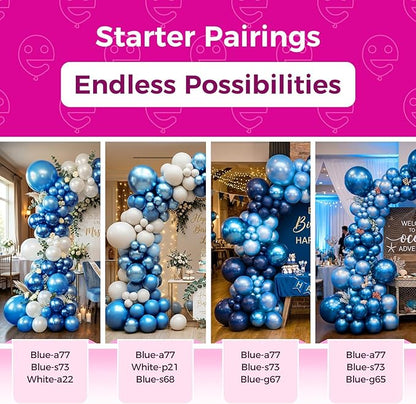 Bezente Pearl Blue Latex Party Balloons - 100 Pack 12 inch Round Helium Pearl Sky Blue Balloons for Graduation Birthday Gender Reveal Wedding Anniversary Under The Sea Theme Party Decorations