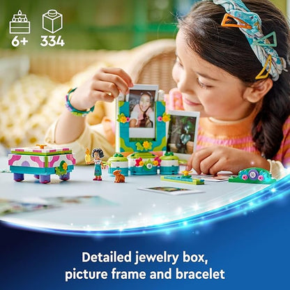 LEGO Disney Encanto Mirabel’s Photo Frame and Jewelry Box, Buildable Disney Toy for Kids with Play Bracelet and Mirabel Madrigal Mini-Doll, Jewelry Box Gift for Girls and Boys Ages 6 and Up, 43239