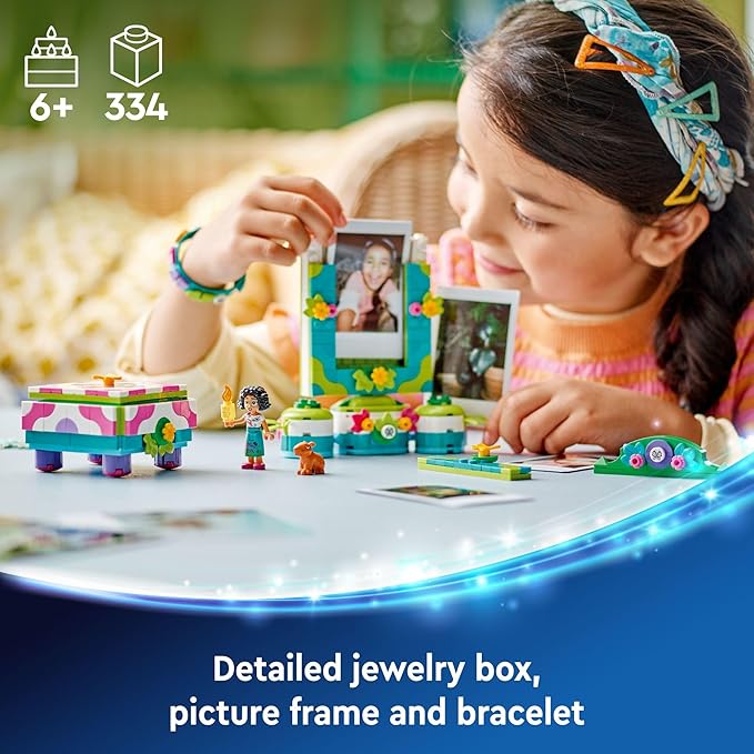 LEGO Disney Encanto Mirabel’s Photo Frame and Jewelry Box, Buildable Disney Toy for Kids with Play Bracelet and Mirabel Madrigal Mini-Doll, Jewelry Box Gift for Girls and Boys Ages 6 and Up, 43239