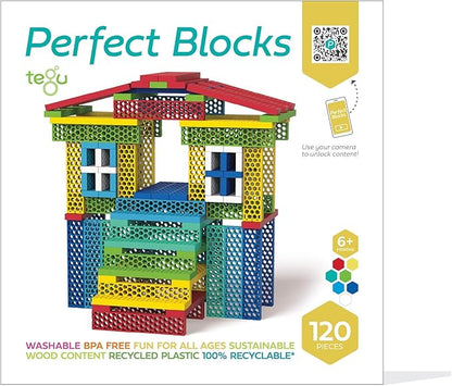 Tegu 120 Piece Perfect Blocks Building Set, Rainbow (Amazon Exclusive)