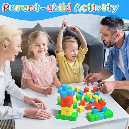 Magnetic Blocks, 1.34 inch Large Magnetic Building Blocks, 3D Magnetic Cubes for Toddlers, Preschool Educational Construction Kit, Sensory Montessori Toys Kids Blocks for Boys Girls Toddlers
