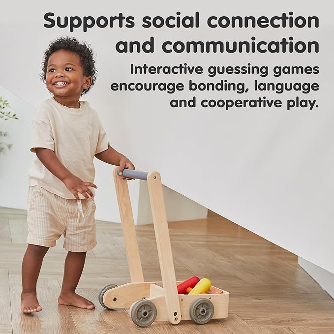 PlanToys® Musical Bird Walker Wooden Push Toy with Sound | Montessori Developmental Activity for Balance, Rhythm & Coordination | Eco-Friendly Educational Toy for Early Learning