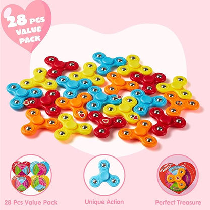 JOYIN 24 PCS Valentine's Day Gifts Cards with Glow Pull Tube Bracelet, Lights Glow in The Dark Toys for Kids Valentine's Party Favors for Classroom Exchange Toy, School Classroom Prizes Exchange Gift