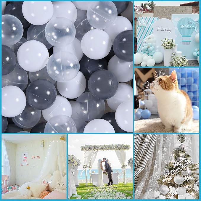 GOGOSO Ball Pit Balls for Toddles, Kids Plastic Balls for BallPit, Pool, Baby Party Accessories, Birthday Decoration 50 100 200 500 1000