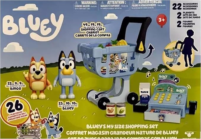 Bluey 's My Size Shopping Set Takes Your Child into The World of Bluey with Toys of just The Right Size!