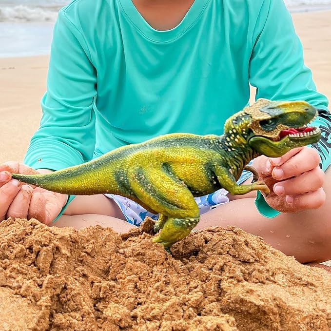 schleich DINOSAURS — Tyrannosaurus Rex, T-Rex Toy with Realistic Detail and Movable Jaw, Imagination-Inspiring Dinosaur Toys for Girls and Boys Ages 4+, Green, 11.2" x 5.6" x 3.8"