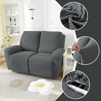 NORTHERN BROTHERS Loveseat Recliner Cover, Reclining Loveseat Covers, Love Seat Recliner Cover, Recliner Sofa Covers 2 Seater, Dark Gray