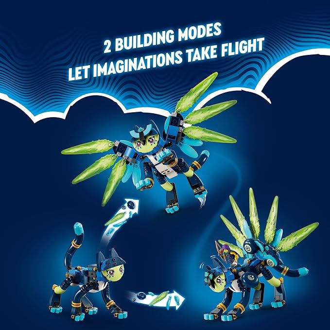 LEGO DREAMZzz Zoey and Zian The Cat-Owl, TV Show Inspired Animal Toy Building Set for Kids, Toy for Girls and Boys Ages 9 Years Old and Up, 71476