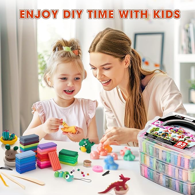 VigorFun 194 PCS Polymer Clay Kit with Sculpting Tools and Accessories, 83 Colors Non-Toxic Modeling Clay for Kids, DIY Oven Bake Clay, Arts and Crafts Gift Set for Kids Adults and Beginners
