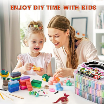 VigorFun 194 PCS Polymer Clay Kit with Sculpting Tools and Accessories, 83 Colors Non-Toxic Modeling Clay for Kids, DIY Oven Bake Clay, Arts and Crafts Gift Set for Kids Adults and Beginners