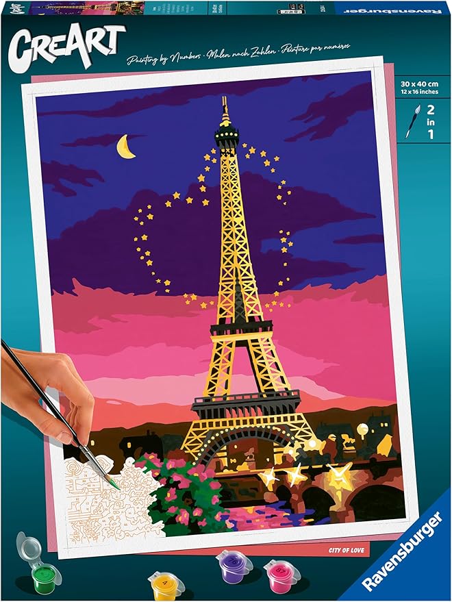 Ravensburger City of Love Paint by Numbers Kit for Adults - 23624 - Painting Arts and Crafts for Ages 14 and Up