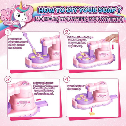 Soap Making Kit Unicorn Toys for 3 4 5 6 7 Year Old Girl Arts and Crafts for Kids Age 8-12 DIY Soap Machine Christmas Birthday Easter Gifts for Kids Craft Kits for Girls Boys Make Your Own Soap