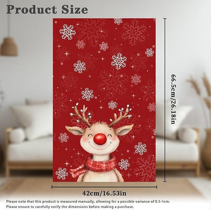 Christmas Decor Reindeer Recliner Headrest Protector Soft Couch Headrest Covers Wrinkle Resistant Recliner Backrest Cover Furniture Protector for Home Couch Loveseats Decoration 3pcs