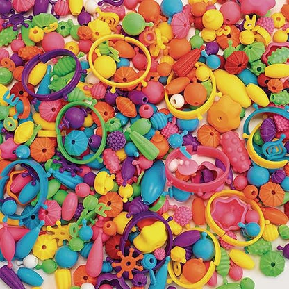 1000+ Snap Pop Beads for Girls Toys - Kids Jewelry Making Kit Pop-Bead Art and Craft Kits DIY Bracelets Necklace and Rings Toy for Age 3 4 5 6 7 8 Year Old (Large)