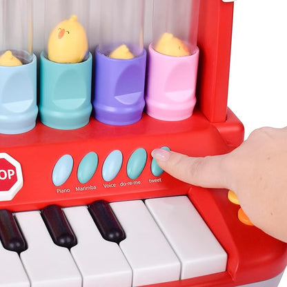Farm Animals Keyboard Preschool Learning Toy with Silly Sounds and Light-Up Piano with Learning Songs for Infants